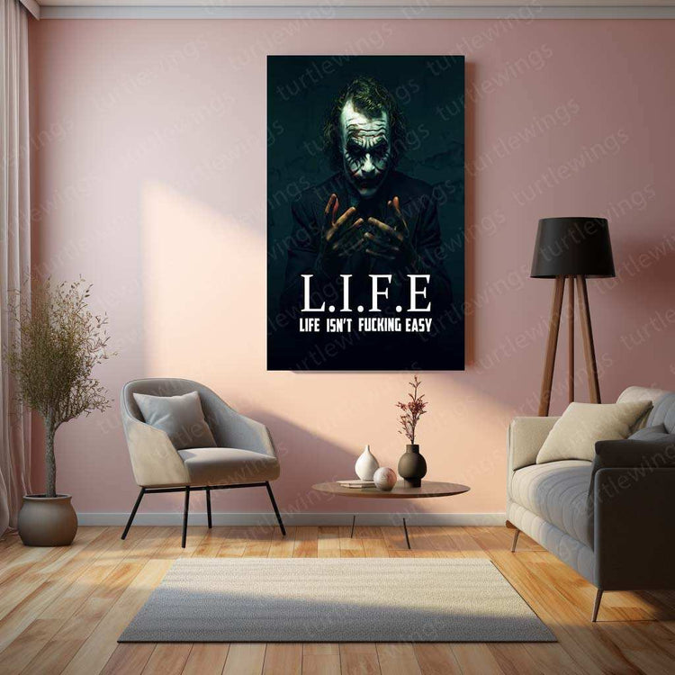 Joker with Quote Metal Poster – DC Supervillain Art | Dark Knight Quote Wall Decor - TURTLEWINGS 