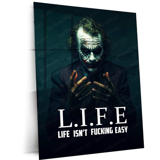 Joker with Quote Metal Poster – DC Supervillain Art | Dark Knight Quote Wall Decor - TURTLEWINGS 