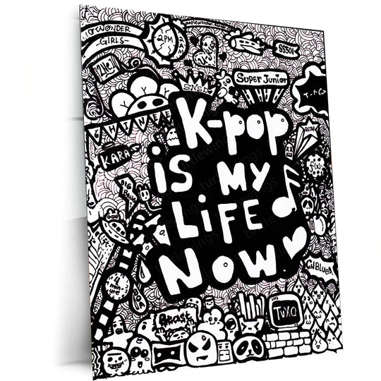 K-Pop Art Metal Poster | Vibrant Music Scene | HD Print