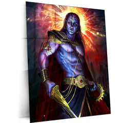 Kalki Avatar Metal Poster – Divine Warrior Wall Art | Hindu Mythology Decor