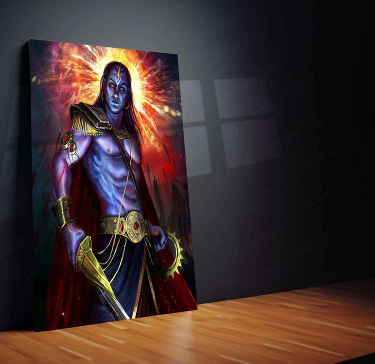 Kalki Avatar Metal Poster – Divine Warrior Wall Art | Hindu Mythology Decor - TURTLEWINGS 