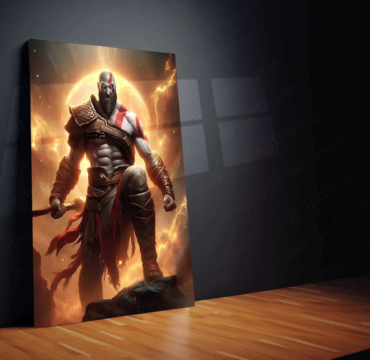 Kratos Metal Poster – God of War Wall Art | Epic Gaming Decor 3 - TURTLEWINGS 