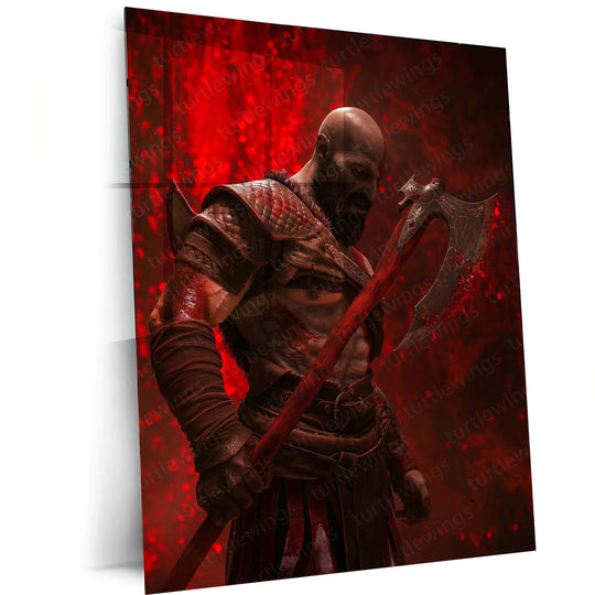 Kratos Metal Poster – God of War Wall Art | Epic Gaming Decor 4 - TURTLEWINGS 