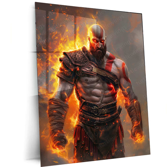 Kratos Metal Poster – God of War Wall Art | Epic Gaming Decor 5 - TURTLEWINGS 