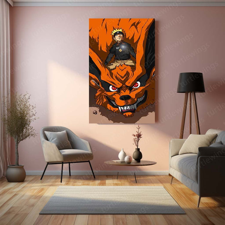 Naruto x Kurama Metal Poster | Anime Wall Art | HD Print