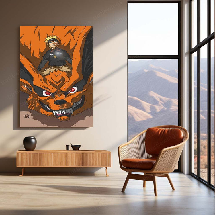 Naruto x Kurama Metal Poster | Anime Wall Art | HD Print