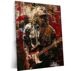 Kurt Cobain Metal Poster – Nirvana Grunge Rock Legend Wall Art