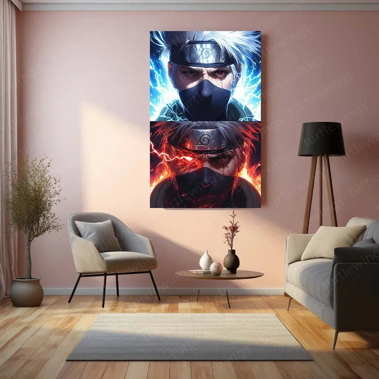 Kakashi Hatake Metal Poster | Naruto Anime Portrait - TURTLEWINGS 