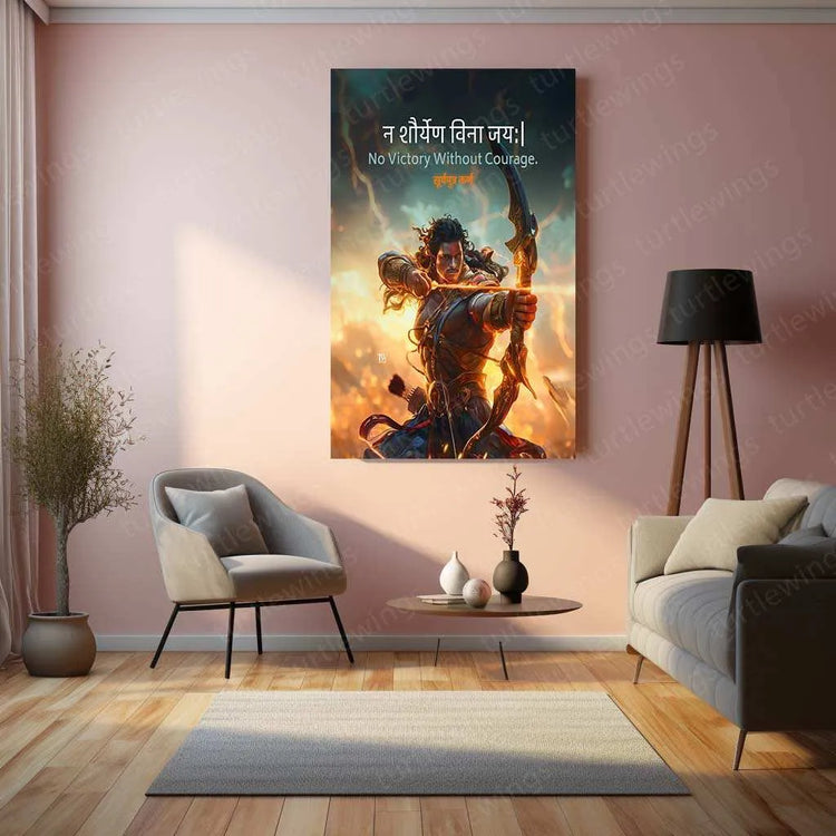 Karna Mahabharat Metal Poster – Warrior & Legend Wall Art - TURTLEWINGS 