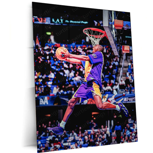 Kobe Bryant Dunk Metal Poster | Iconic Basketball Art | High-Quality Metal Print