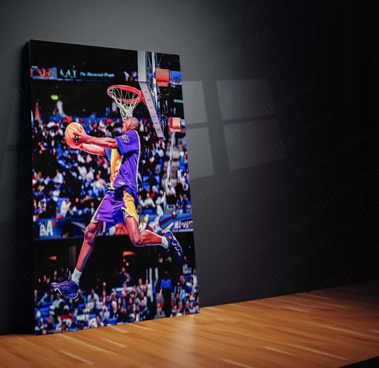 Kobe Bryant Dunk Metal Poster | Iconic Basketball Art | High-Quality Metal Print