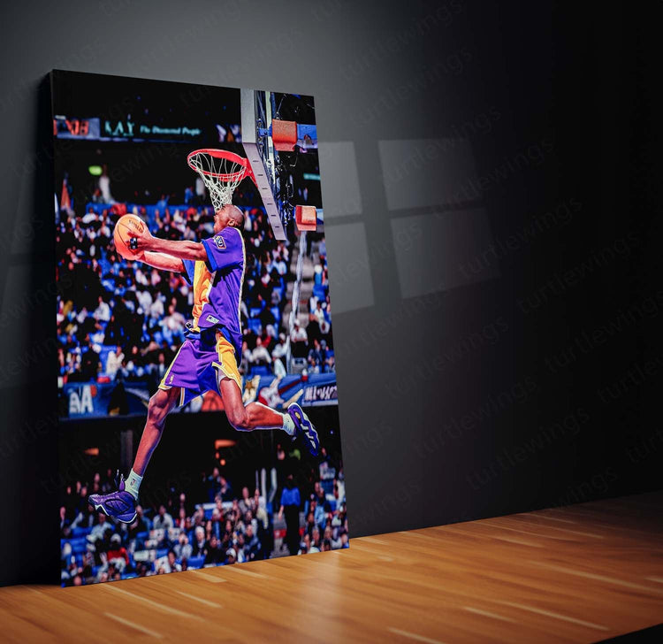 Kobe Bryant Dunk Metal Poster | Iconic Basketball Art | High-Quality Metal Print