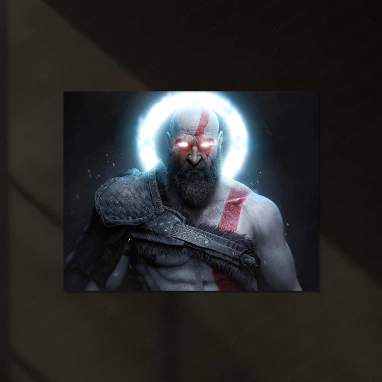 Kratos God of War Neon LED Metal Poster - TURTLEWINGS 