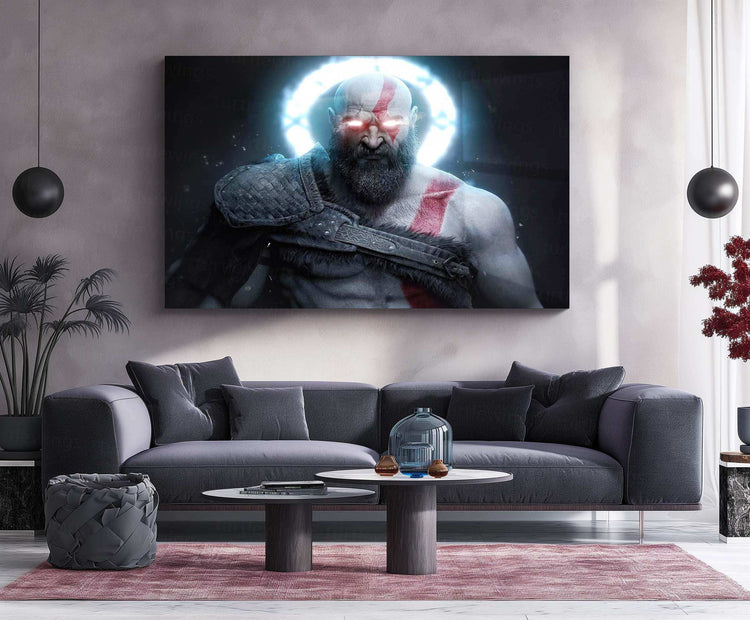 Kratos God of War Neon LED Metal Poster - TURTLEWINGS 