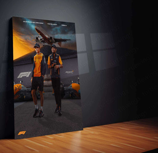 Lando Norris & Oscar Piastri Metal Frame â McLaren Duo Tribute - TURTLEWINGS 