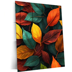 Leaves Abstract Metal Poster – Modern Botanical Wall Art | Nature-Inspired Minimalist Decor