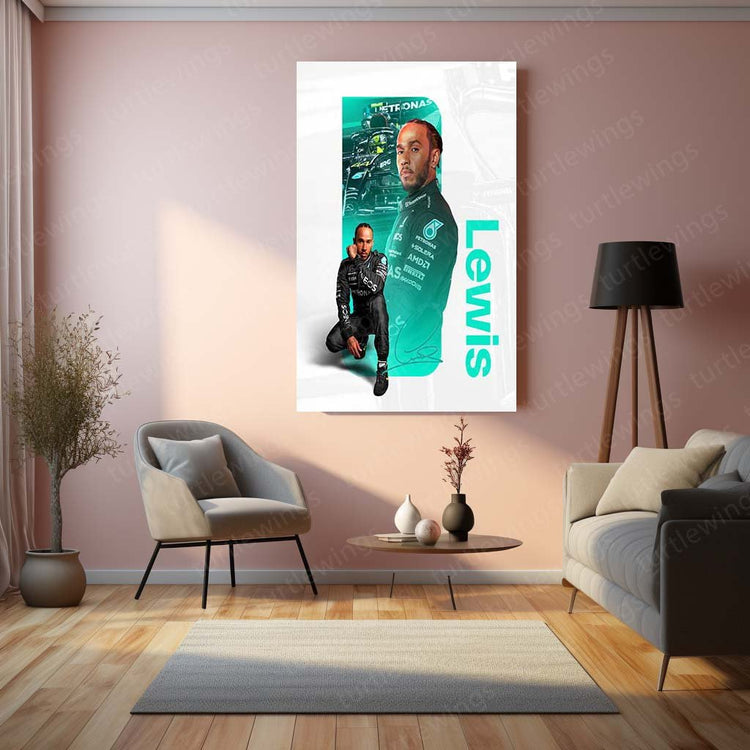 Lewis Hamilton Metal Poster | F1 Legend Art