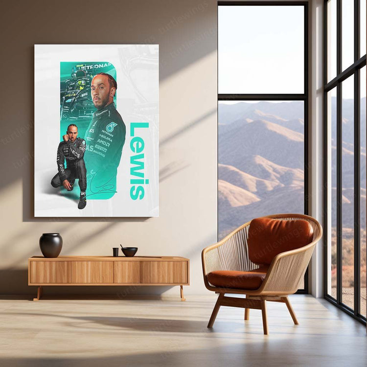 Lewis Hamilton Metal Poster | F1 Legend Art