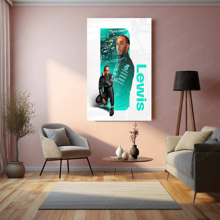 Lewis Hamilton Metal Poster | Mercedes-AMG F1 Racing Artwork | Formula 1 - TURTLEWINGS 