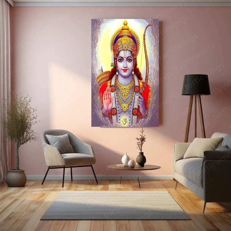 Lord Ram Metal Poster – Divine Hindu Wall Art | Shri Ram Mandir Inspired Decor 3 - TURTLEWINGS 