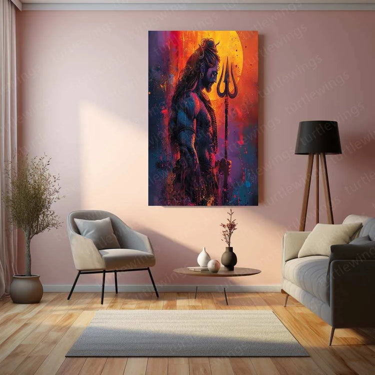 Lord Shiva Metal Poster – Mahadev Wall Art | Divine Hindu Spiritual Decor 9 - TURTLEWINGS 