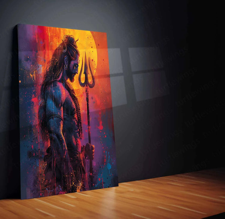 Lord Shiva Metal Poster – Mahadev Wall Art | Divine Hindu Spiritual Decor 9 - TURTLEWINGS 