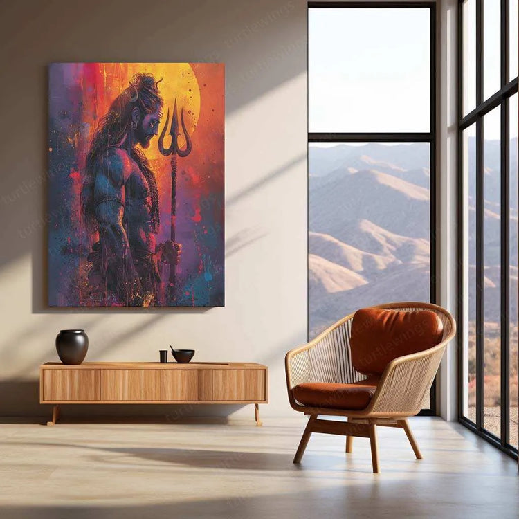 Lord Shiva Metal Poster – Mahadev Wall Art | Divine Hindu Spiritual Decor 9 - TURTLEWINGS 