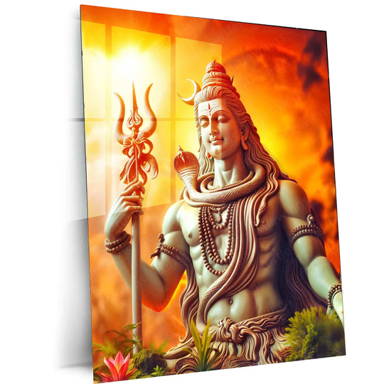 Lord Shiva Metal Poster – Mahadev Wall Art | Divine Hindu Spiritual Decor 4 - TURTLEWINGS 