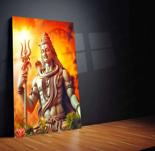 Lord Shiva Metal Poster – Mahadev Wall Art | Divine Hindu Spiritual Decor 4 - TURTLEWINGS 