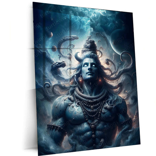 Lord Shiva Metal Poster – Mahadev Wall Art | Divine Hindu Spiritual Decor 5 - TURTLEWINGS 