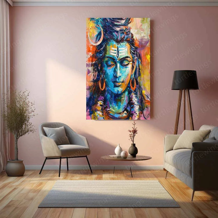 Lord Shiva Metal Poster – Mahadev Wall Art | Divine Hindu Spiritual Decor 6 - TURTLEWINGS 