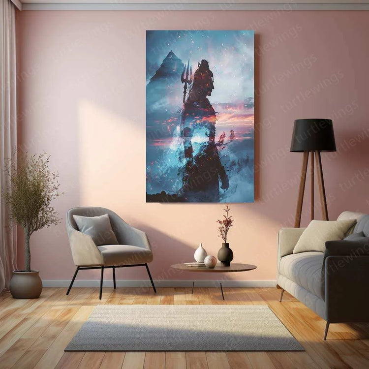 Lord Shiva Metal Poster – Mahadev Wall Art | Divine Hindu Spiritual Decor 7 - TURTLEWINGS 