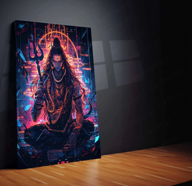 Lord Shiva Metal Poster – Mahadev Wall Art | Divine Hindu Spiritual Decor 8 - TURTLEWINGS 