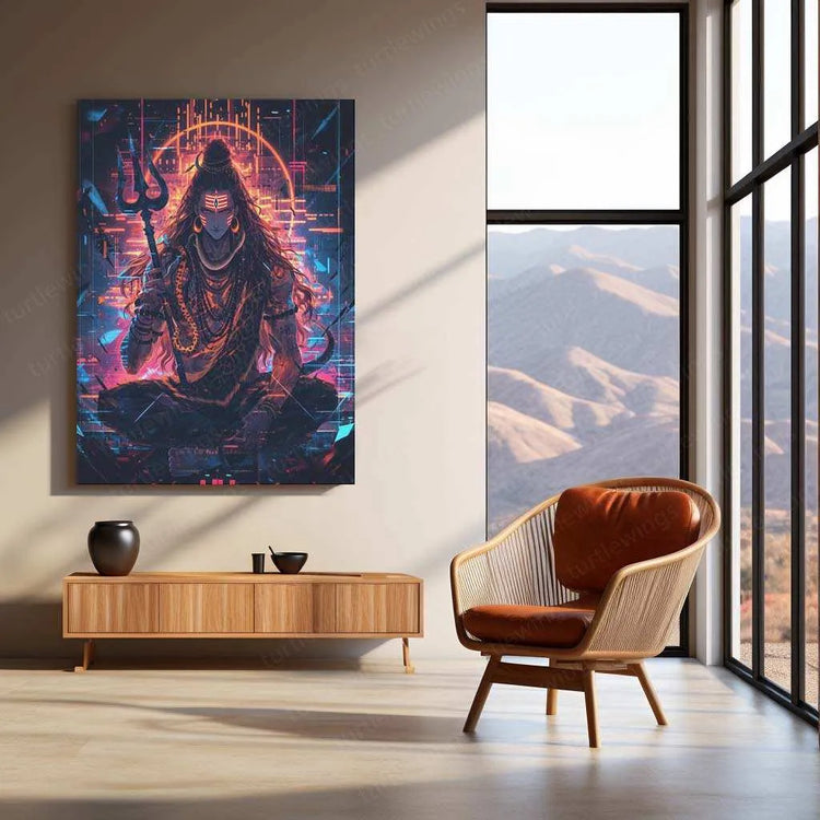 Lord Shiva Metal Poster – Mahadev Wall Art | Divine Hindu Spiritual Decor 8 - TURTLEWINGS 