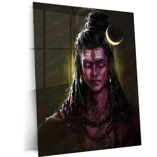 Lord Shiva Metal Poster – Mahadev Wall Art | Divine Hindu Spiritual Decor - TURTLEWINGS 