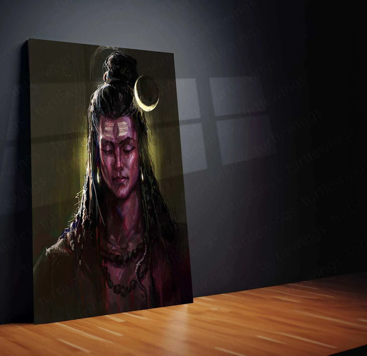 Lord Shiva Metal Poster – Mahadev Wall Art | Divine Hindu Spiritual Decor - TURTLEWINGS 