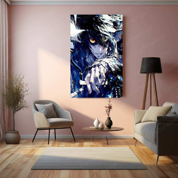 L Death Note Metal Poster – Mysterious Detective Anime Wall Art - TURTLEWINGS 