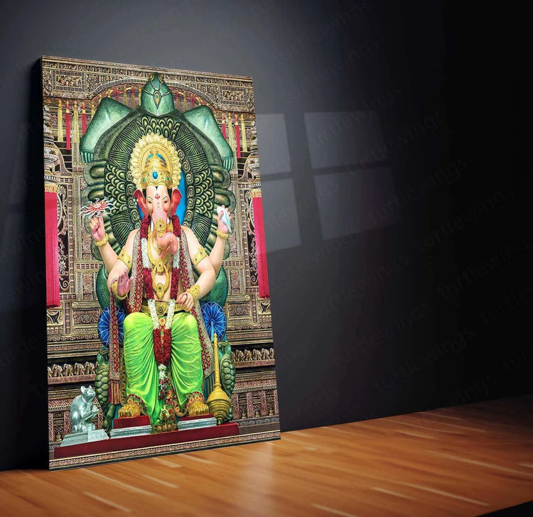 Lalbaug Cha Raja – The Divine Ganesh Metal Poster - TURTLEWINGS 