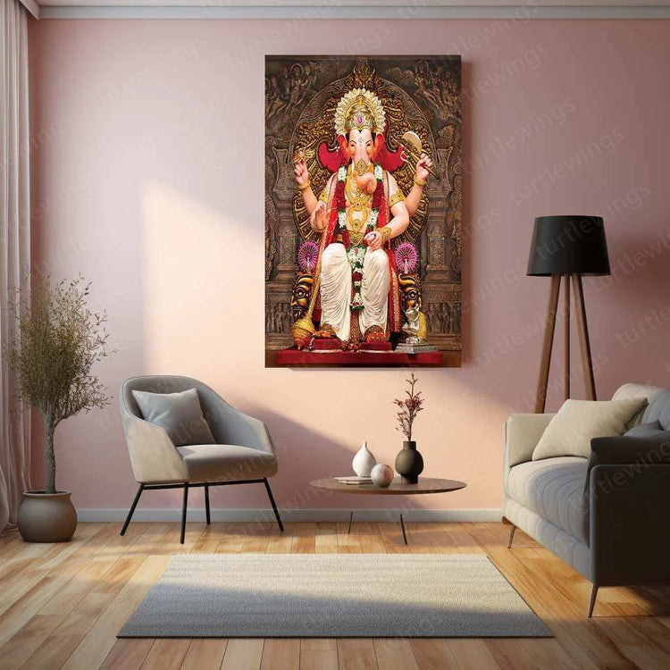 Lalbaug Cha Raja – The Divine Ganesh Metal Poster 1 - TURTLEWINGS 