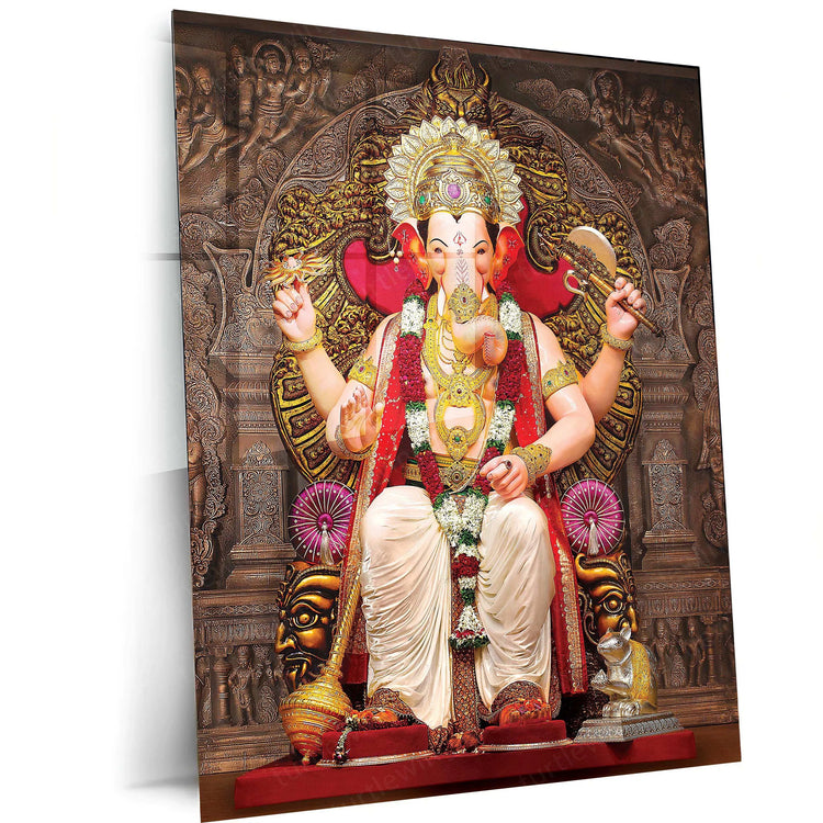 Lalbaug Cha Raja – The Divine Ganesh Metal Poster 1 - TURTLEWINGS 