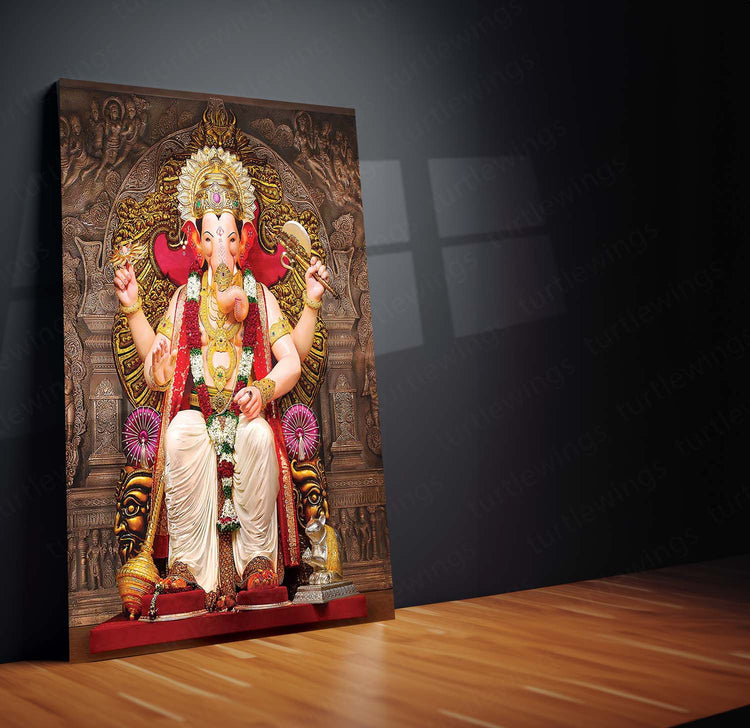 Lalbaugcha Raja Metal Poster | Majestic Lord Ganesha in Full Glory