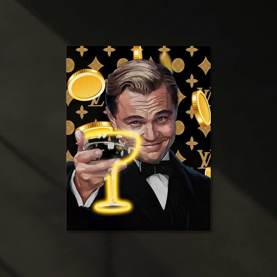 Leonardo DiCaprio Wolf of Wall Street Neon LED Metal Poster - TURTLEWINGS 