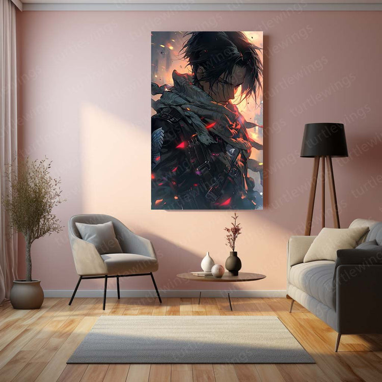 Levi Ackerman Metal Poster | Attack on Titan Wall Art | HD Print 2