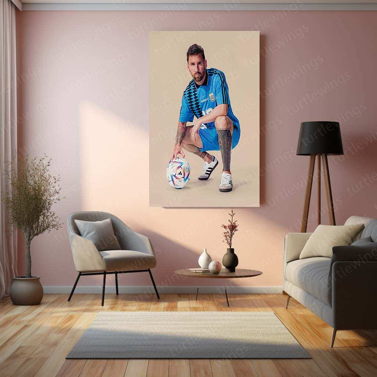 Lionel Messi Metal Poster – GOAT Football Legend Wall Art - TURTLEWINGS 