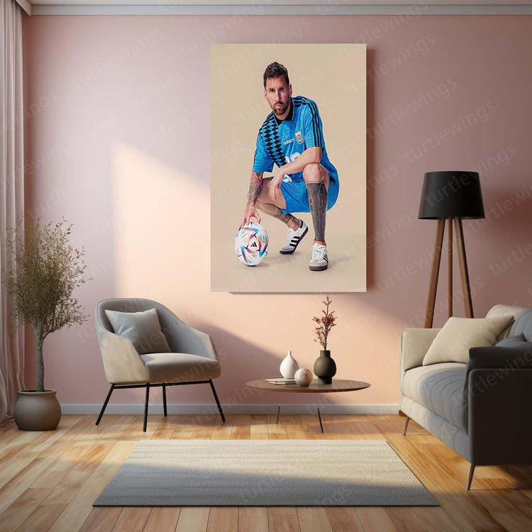 Lionel Messi Metal Poster | Football Legend | High-Quality Metal Print