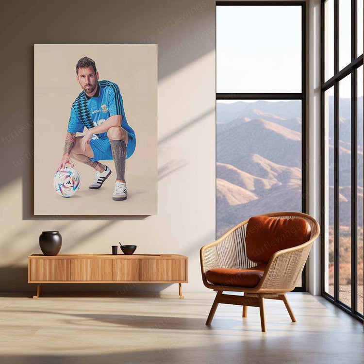 Lionel Messi Metal Poster – GOAT Football Legend Wall Art - TURTLEWINGS 