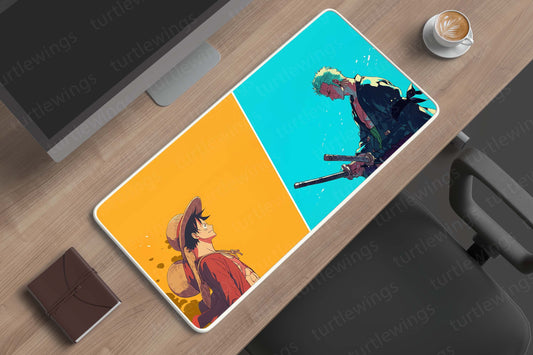 Monkey D. Luffy vs Roronoa Zoro Deskmat | Epic One Piece Showdown