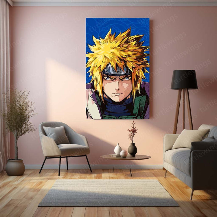 Minato Namikaze Metal Poster | Naruto Anime Wall Art | HD Print