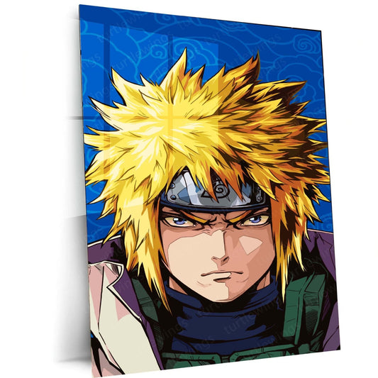 Minato Namikaze Metal Poster | Naruto Anime Wall Art | HD Print