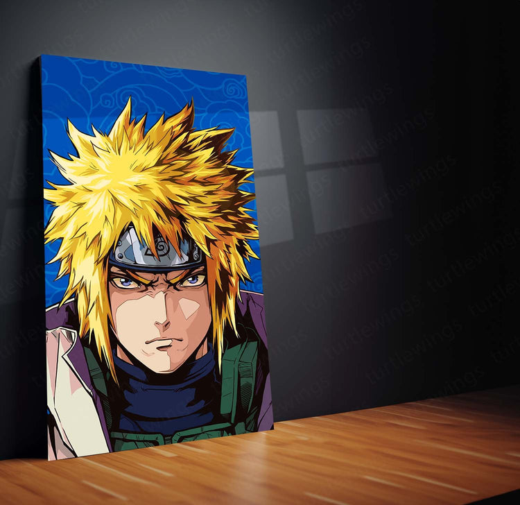 Minato Namikaze Metal Poster | Naruto Anime Wall Art | HD Print